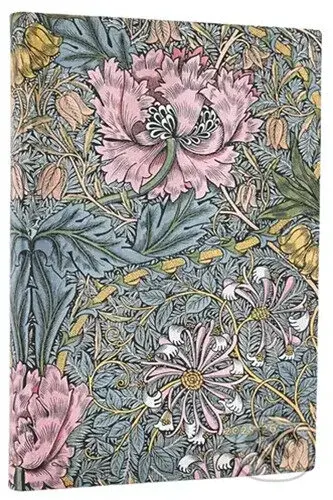 Diář 2025/2026 Morris Pink Honeysuckle (Midi, horizontální členění)