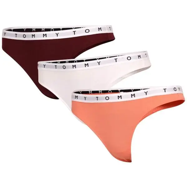 Tommy Hilfiger 3P THONG PRINT Dámske tangá, biela, veľkosť
