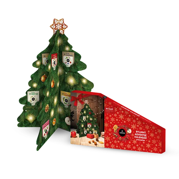 LEROS Bylinný adventní kalendář stromeček 24 sáčků