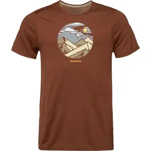 Smartwool FOURTEENER ACTIVE SHORT SLEEVE GRAPHIC TEE Pánske tričko, hnedá, veľkosť