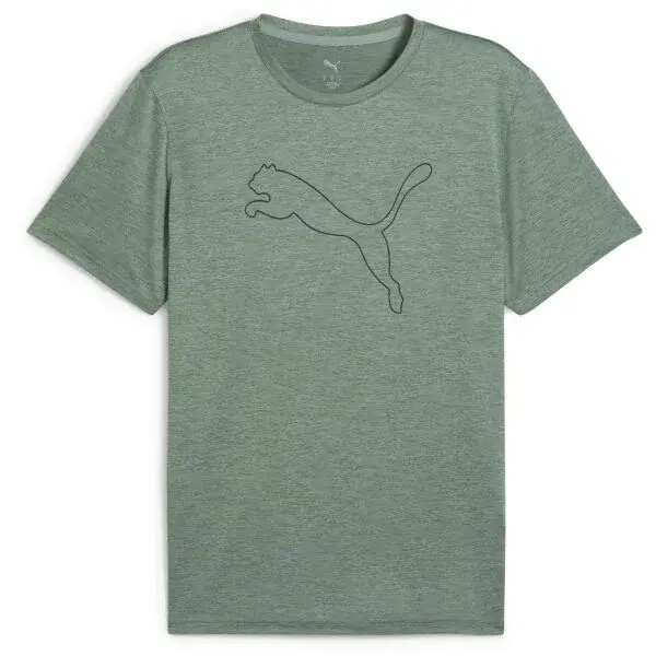 Puma M TAD ESSENTIAL HEATHER CAT TEE Pánske tričko, tmavo zelená, veľkosť