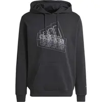 adidas TECH GRAPHIC HOODIE Pánska mikina, čierna, veľkosť