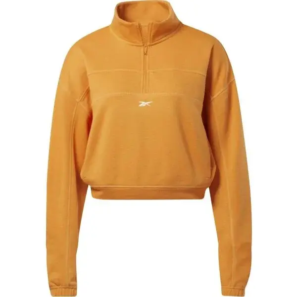 Reebok WOR KNIT 1/4 ZIP Dámska mikina, oranžová, veľkosť