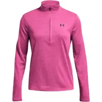 Under Armour TECH TEXTURED 1/2 ZIP Dámske tričko s dlhým rukávom, ružová, veľkosť S