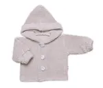 Baby Nellys Pletený svetřík s kapucí a knoflíčky Made with Love, béžový melírek