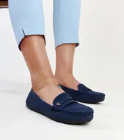 Gemre Navy blue matte finish loafers Rubiania