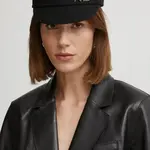 Vlněná čepice Ruslan Baginskiy černá barva, KPC033-W-PNS