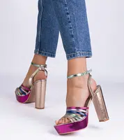 Gemre Multicolored massive block heel sandals Veransa