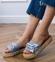 Gemre Blue espadrille flip-flops with a bow Kartis