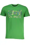 CAVALLI CLASS GREEN MEN'S SHORT SLEEVED T-SHIRT