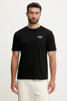 Bavlněné tričko EA7 Emporio Armani pánské, šedá barva, s potiskem, AF10375.7M000567