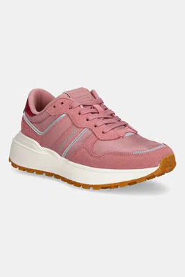 Tenisky Tommy Jeans TJW CLEATED RUNNER dámské, růžová barva, EN0EN02788