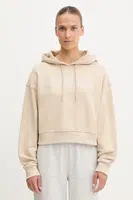 Bavlněná mikina Guess PRIMULA dámská, černá barva, s kapucí, s aplikací, V5GQ09 KCRP0
