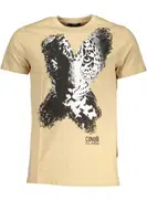 CAVALLI CLASS MEN'S SHORT SLEEVED T-SHIRT BEIGE