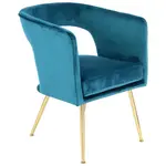 MID.YOU ŽIDLE S PODRUČKAMI, samet, petrolej