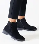 Gemre Black ankle boots with metallic inserts eco-suede Branda