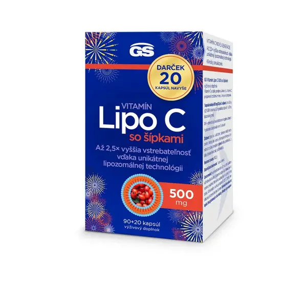 GS Vitamin Lipo C 500 mg so šípkami cps. 90+20 darček