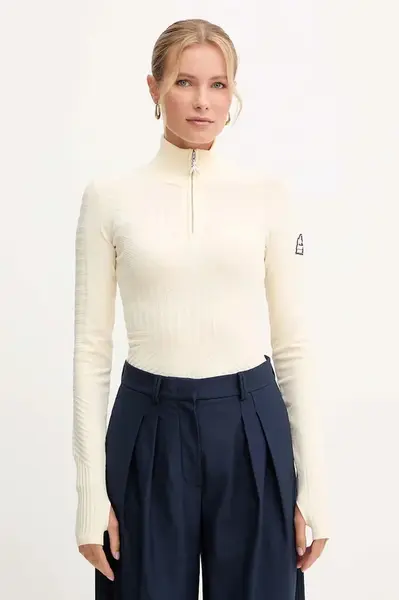 Svetr Patrizia Pepe dámský, béžová barva, s pologolfem, 2K0361 K667