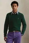 Vlněný svetr Polo Ralph Lauren pánský, zelená barva, 710974148