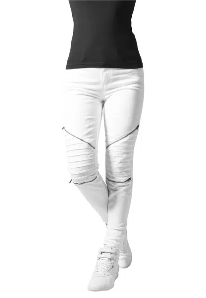 Women's stretch biker pants white