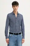 Košile BOSS pánská, tmavomodrá barva, slim, s klasickým límcem, 50539456