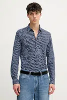 Košile BOSS pánská, tmavomodrá barva, slim, s klasickým límcem, 50539456