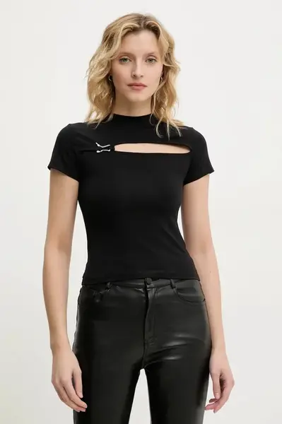 Tričko Heliot Emil černá barva, SS25_W_13_078_BLK01