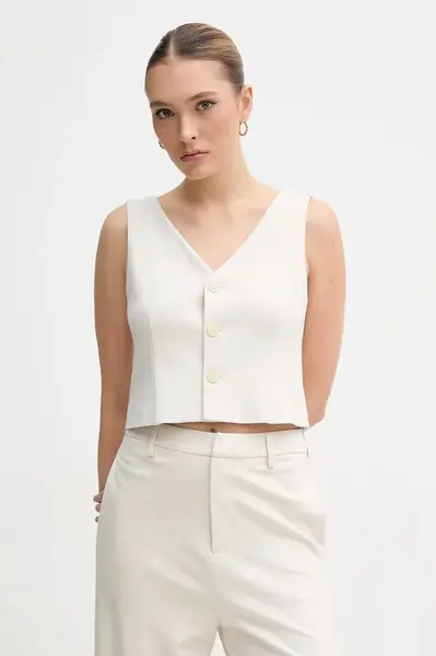 Vesta Calvin Klein Jeans béžová barva, jednořadá, J20J225321