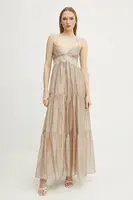 Šaty Ermanno Firenze béžová barva, maxi, 56TQ029ES3