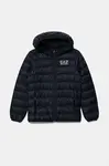 Dětská péřová bunda EA7 Emporio Armani tmavomodrá barva, 7B000035 AF12477
