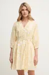 Šaty s příměsí hedvábí Marella VENAS žlutá barva, mini, oversize, 2513221114200