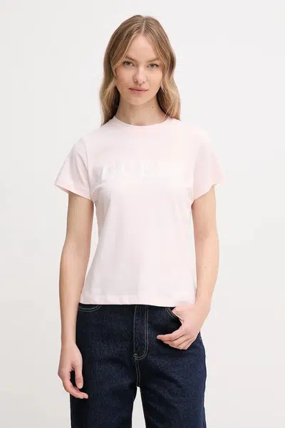 Tričko Guess KAMELIE růžová barva, V5GI15 J1314