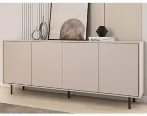 Široká skříňka Flax, 200 cm, béžová kašmír