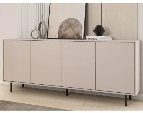 Široká skříňka Flax, 200 cm, béžová kašmír