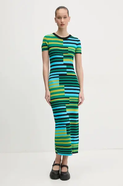 Šaty Desigual URUGUAY zelená barva, maxi, 25SWVF04