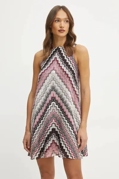 Šaty Missoni růžová barva, mini, DS25SG1L.BR00ZV