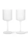 Sklenice na víno ferm LIVING 2-pack bílá barva