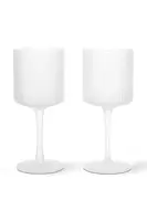 Sklenice na víno ferm LIVING 2-pack bílá barva