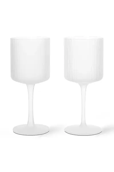 Sklenice na víno ferm LIVING 2-pack bílá barva