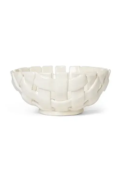 Dekorativní miska ferm LIVING Plait bílá barva