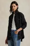 Džínová košile Polo Ralph Lauren dámská, černá barva, relaxed, s klasickým límcem, 211971225