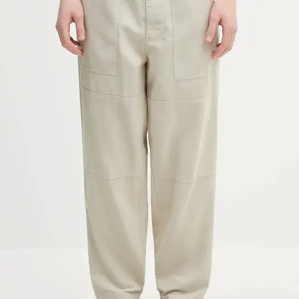 Ľanové nohavice Barbour Barbour Natural Linen Blend Trouser
