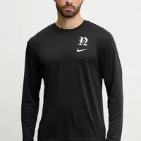 Tréningové tričko s dlhým rukávom Nike čierna farba, NESSF474