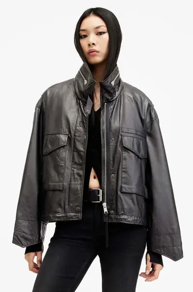 Kožená bunda AllSaints CLAY JACKET