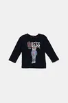 Detské bavlnené tričko s dlhým rukávom Guess