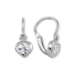 Soliter Zlaté dětské náušnice Srdíčka s čirým krystalem 236 001 00675 07