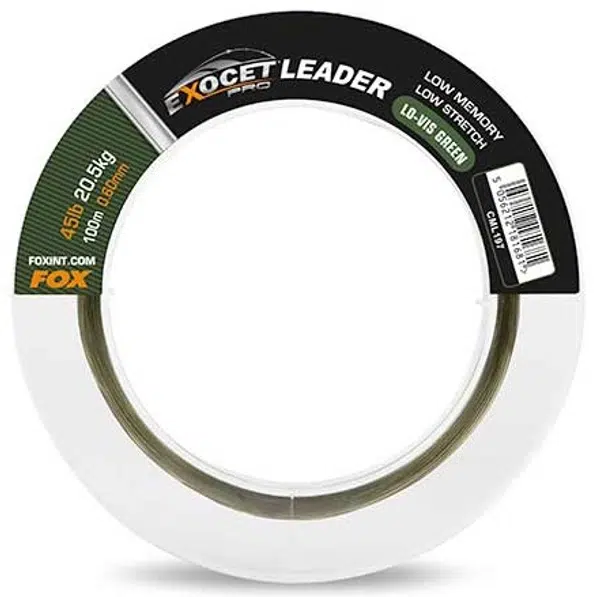 Fox vlasec exocet pro low vis green leader - 100 m 0,60 mm 20,5 kg