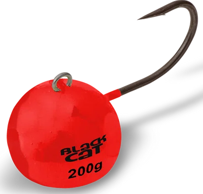 Black cat jigová hlava fire ball červená - 200 g
