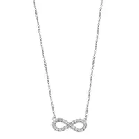Lotus Silver Třpytivý stříbrný náhrdelník s čirými zirkony Nekonečno LP1253-1/1