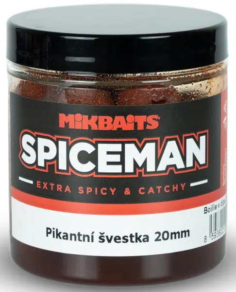 Mikbaits boilie v dipe spiceman pikantná slivka 250 ml - 20 mm
